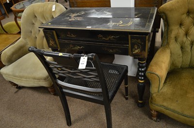 Lot 639 - American Colonial M.F.G Japanned ladies writing desk and a similar chair