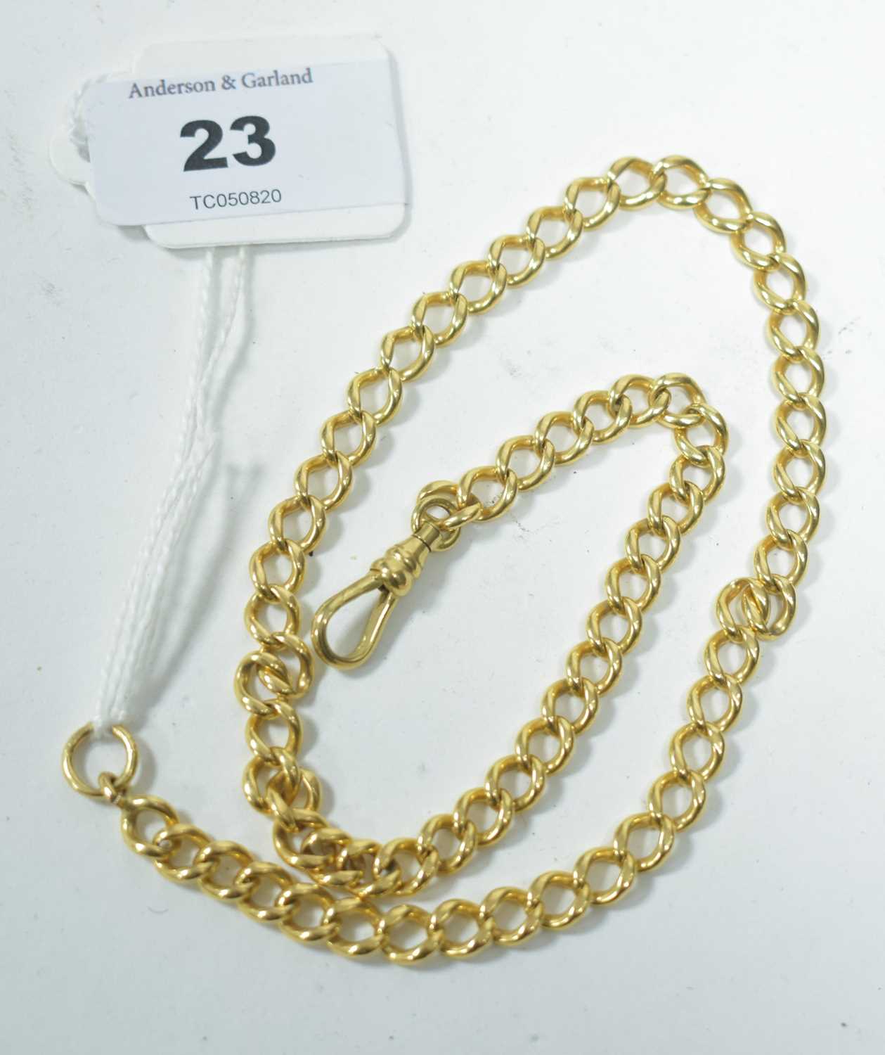 Lot 23 - Yellow metal watch chain
