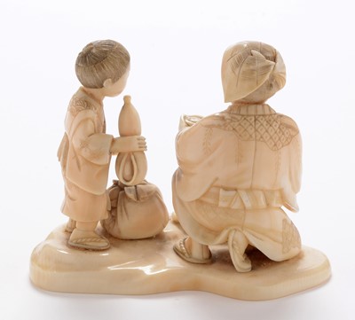 Lot 434 - Two Japanese ivory figures