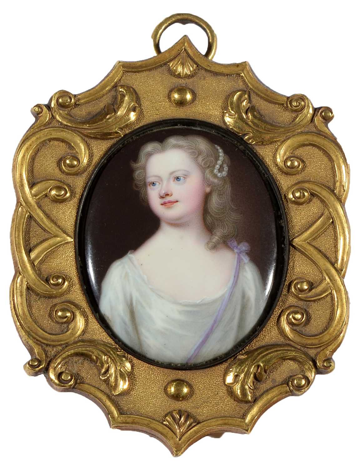 Lot 717 - Late 18th/early 19th Century Continental School - porcelain miniature portrait