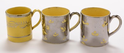 Lot 457 - Six small pottery christening mugs