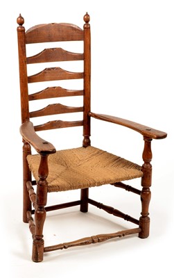 Lot 1115 - 19th Century elm ladder back armchair