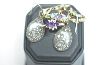 Lot 48 - Two rings, earrings and other items of jewellery