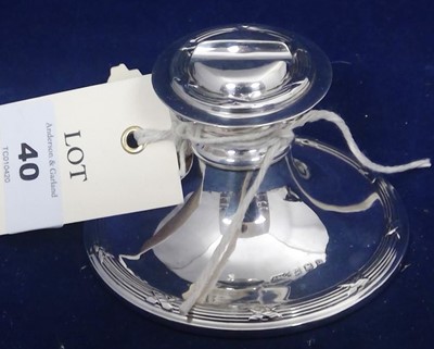 Lot 40 - Silver inkwell