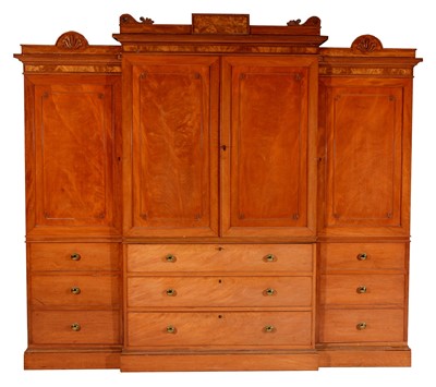 Lot 1160 - An early 19th Century mahogany breakfront wardrobe