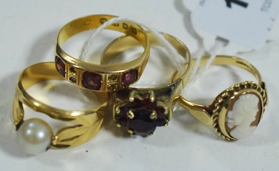 Lot 111 - Four gold rings