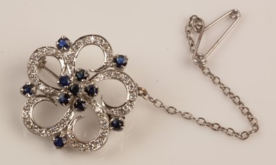 Lot 202 - Sapphire and diamond brooch