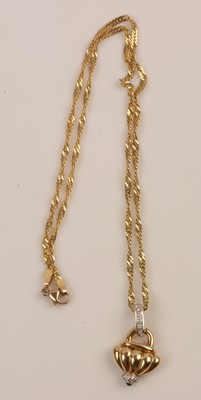 Lot 141 - Sapphire and diamond pendant