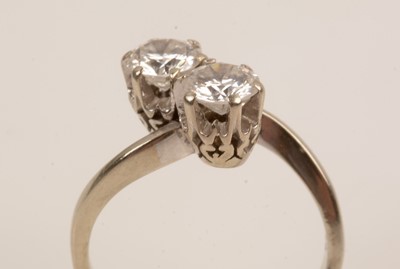 Lot 72 - Two stone diamond ring