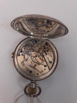 Lot 168 - Silver cased pocket watch chronograph