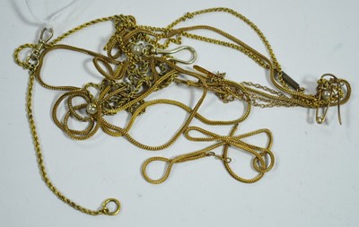 Lot 160 - Yellow metal chains