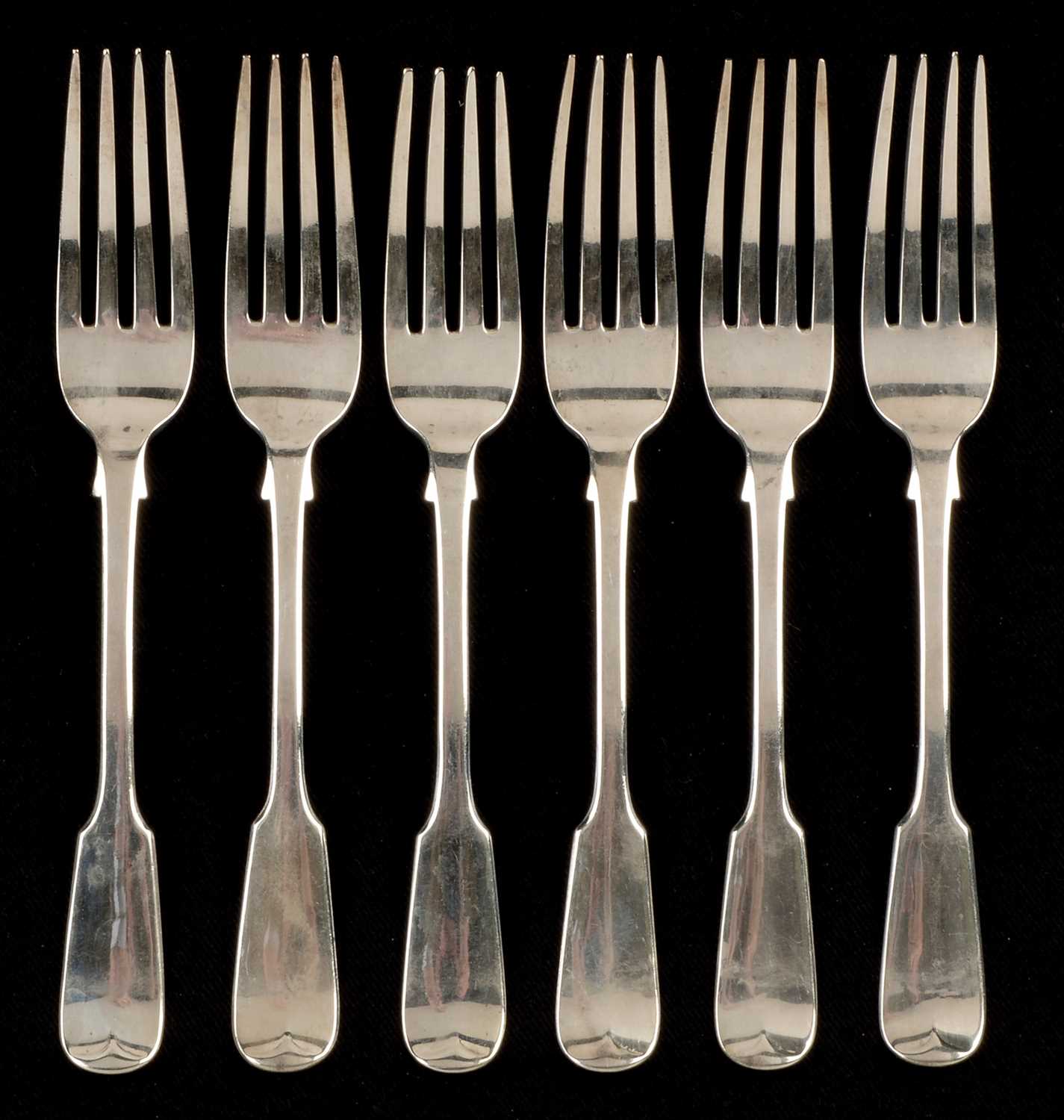 Lot 300 - Six silver table forks