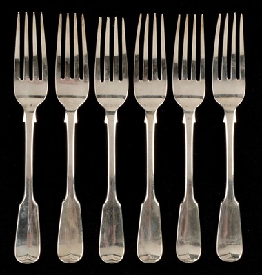 Lot 300 - Six silver table forks