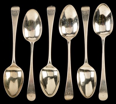 Lot 327 - Six silver table spoons