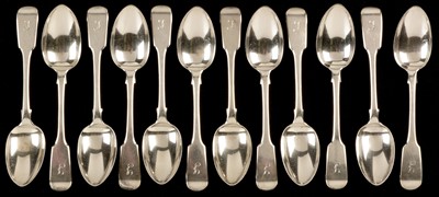 Lot 304 - Twelve silver teaspoons