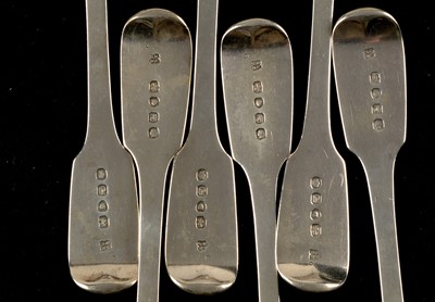Lot 306 - Six silver dessert spoons