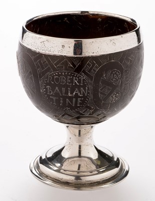 Lot 273 - Silver mounted coconut cup