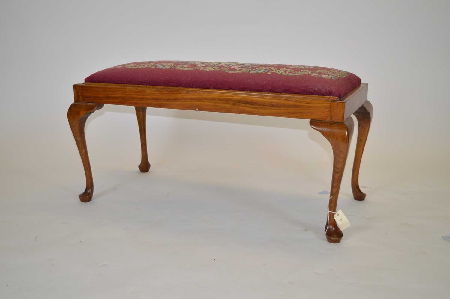 Lot 468 - 20th Century walnut long stool