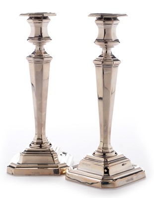 Lot 310 - Pair of silver candlesticks