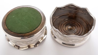Lot 255 - Pair of silver coasters