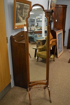 Lot 790 - A mid-20th Century mahogany cheval mirror