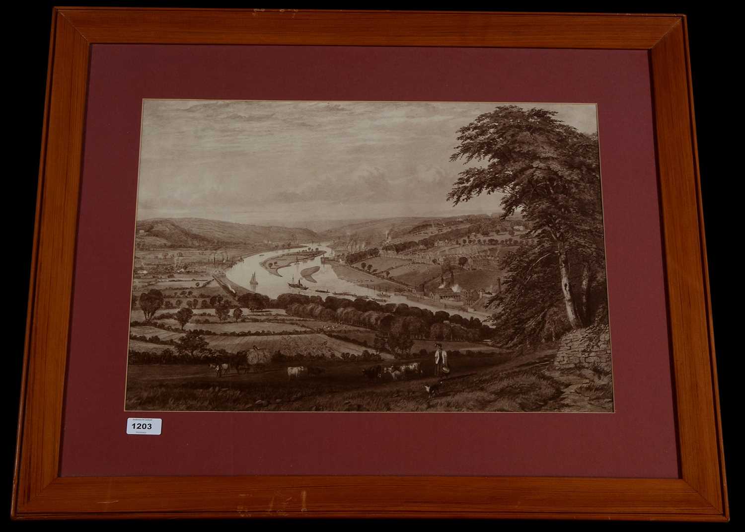 Lot 1203 - 19th Century British School - a broad river valley