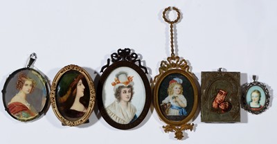Lot 1210 - Various artists - miniature bust portraits of...