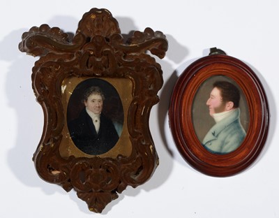 Lot 1219 - 19th Century British School - a miniature bust portrait of a gentleman and another