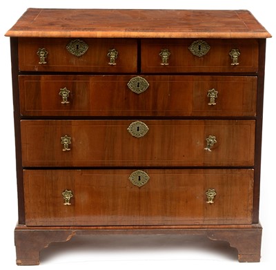 Lot 1196 - 18th century Continental walnut and inlaid chest of drawer