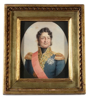 Lot 679 - Style of John Baptiste Isabey  - a half-length portrait of Louis Phillipe, King of France