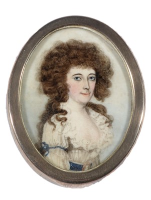 Lot 680 - A follower of Frederick Buck - a miniature bust portrait of a young woman