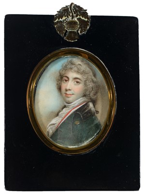 Lot 688 - 18th Century Continental European School - a miniature bust portrait of a young man
