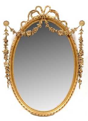 Lot 1166 - late 19th / early 20th Century gilt gesso Adam's style mirror