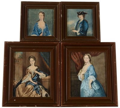 Lot 700 - After Sir Joshua Reynolds and others - four miniature portraits