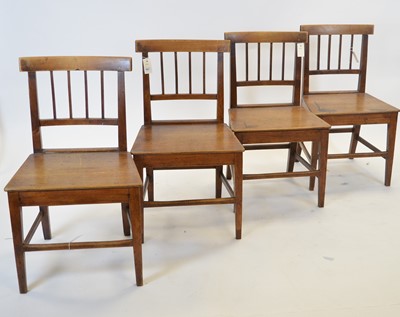 Lot 487 - Four 19th Century mahogany dining chairs