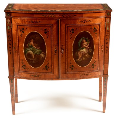 Lot 1131 - Sheraton revival painted cabinet