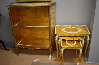 Lot 569 - Bookcase and nest of tables