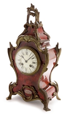 Lot 950 - 19th century Tortoiseshell mantel clock