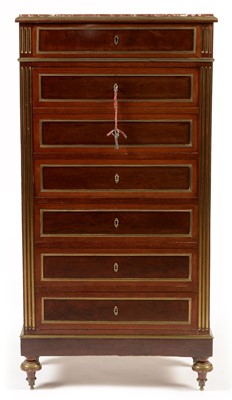 Lot 1144 - A 19th Century French Empire-style mahogany secretaire chest