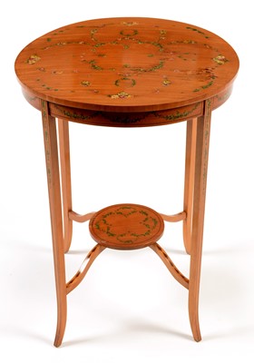 Lot 1149 - Edwardian satinwood and painted occasional table