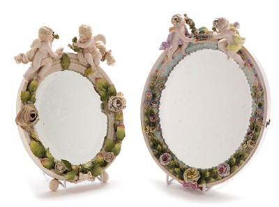 Lot 505 - Two Sitzendorf porcelain mirrors