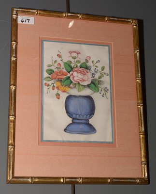 Lot 417 - Three Chinese floral pith paper paintings