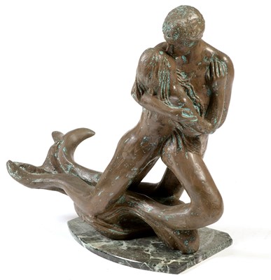 Lot 1263 - A bronzed figure group