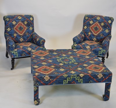 Lot 539 - Armchairs and table