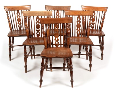 Lot 1157 - 19th Century ash and elm dining chairs