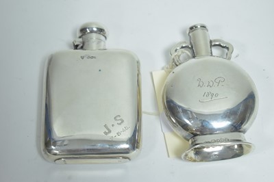 Lot 24 - Two silver flasks