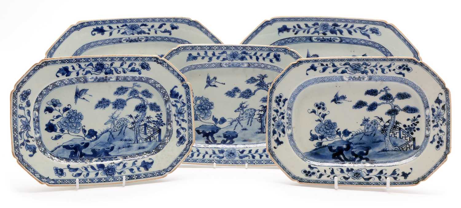 Lot 427 - Five Qianlong export blue and white dishes