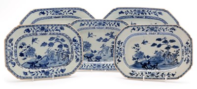 Lot 427 - Five Qianlong export blue and white dishes
