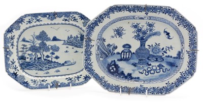 Lot 428 - Two Chinese blue and white Qianlong serving dishes
