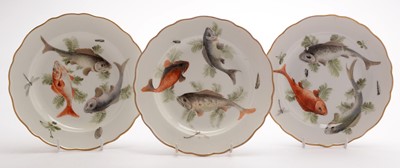 Lot 506 - Five Meissen ichthyological plates